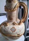 Antique Japanese Satsuma Moriage Dragon Vase 10 75  Gold Hand Painted Luxury