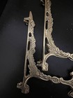Vintage Solid Brass Folding Stand Plate Book Picture Set Of 2