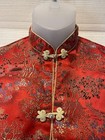 Vintage Chinese Hong Kong Red Brocade Kimono Jacket Child L Or Women   s Xxs