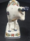 Signed Holland Royal Delft Polychrome Porcelain Cow Figurine