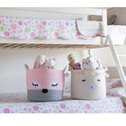 Pink Fox Basket Baby Hamper Nursery Storage Kids Nursery Laundry Rope Basket 