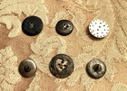 6 Beautiful Antique Victorian Carved Mother Of Pearl Buttons W Cut Steels