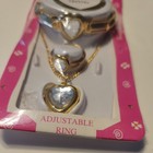 Vintage  Children s Heart Birthstone Jewelry Set Costume April Crystal 