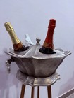 4 Bottle Champagne Bucket Floor Standing Distressed Look Wine Cooler Ice Bucket