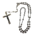 Vintage Rosary Signed Sterling Silver Cross Beads Catholic Christian