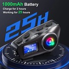 Motorcycle Helmet Wireless Bluetooth Headset Intercom Lcd Display Waterproof