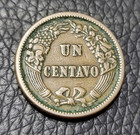 1864 Peru 1 Centavo Coin 