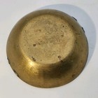Antique Chinese Solid Brass Bowl Very Worn Engraved Interior 3 5  D  75  Deep