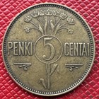 Lithuania 1925 Aluminum-bronze 5 Centai  One Year Type  Km  72