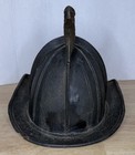 Antique Early Wilson High Eagle Leather Fire Helmet