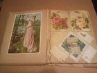 1880 s Antique Victorian Scrapbook Album Ephemera Trade Cards  Cut-outs   Post
