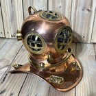 Vintage Divers Helmet Brass  Copper   Glass Replica Nautical Vgc Decorative