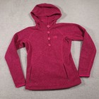 North Face Pullover Hoodie Womens Small Fleece Button Up Outdoor Jacket Pockets