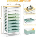 Rolling Storage Utility Cart With 8 Drawers  Storage Drawer Cart With Wooden Tab