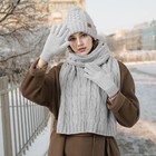 Womens Winter Beanie Hat Scarf Gloves Set  Pom Beanie Warm Knit Scarf Touchsc   