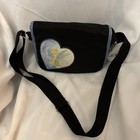 Disney Parks Tinkerbell Black   Blue Trim Crossbody Bag Rare
