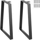 16 Inch Black Trapezoid Steel Table Legs Set Of 2 Heavy Duty For Diy Furniture