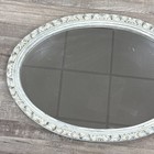Vintage Nutone Oval White Silver Flat Mirror  11    