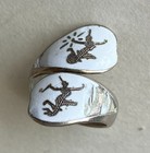 Vintage Thai Sterling Silver Ring  Necklace  Earrings Set  Dancers  Nielloware 