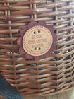 St  Croix Creel Knitting Basket Woven Fishing Creel With Fish Latch New