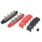 3 8  250a 4 Stud Busbar Bus Bar Power Distribution Terminal Block Red black New