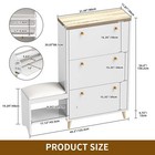 Shoe Cabinet With 3 Flip Drawers Shoe Bench With Cushion For Entryway Hallway