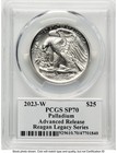 2023-w Palladium Eagle 1 Oz Burnished Ar Reagan Legacy Series Michael Reagan   