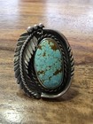 Vintage Old Pawn Navajo Sterling Silver No 8 Turquoise Ring  Size 6 5  Signed Pp