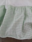 Vintage Carter s Baby Crib Skirt Light Green White Gingham Check Nursery Bedding