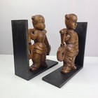 Vintage Hand Carved Wooden Bookends Made In Thailand