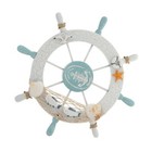 Nautical Beach Wooden Ship Wheel With Fishing Net   Shell Home Decor
