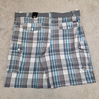 Airwalk Belted Cargo Shorts Men s Size 46 Plaid 100  Cotton Side Pockets