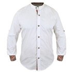 German Men Oktoberfest Shirt Band Collar White Cotton Bavarian Shirt Embroidery