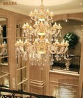 European Led Chandeliers Foyer Zinc Alloy Jade Crystal Living Room Pendant Ligh