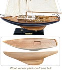 Sailingstory Wooden Sailboat Decor Yacht Model Ship With Antique Finish Navy