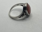 Vintage Sterling Silver Peach Stone Ring Size 7 75 Ring  925