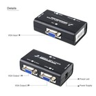 1 Pc To 2 Monitor 2 Port Vga Svga Video Lcd Splitter Box Adapter W  Power Cable