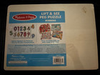 Melissa   Doug Lift   See Peg Numbers Puzzle 0-9 Wood Puzzle Ages 2  New Sealed