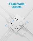 Surge Protector Power Strip 10ft Cord 8 Outlets 4 Usb Flat Plug Extender