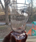 1840s  aus Gutem Herren   from Good Gentlemen  Free Blown Pontiled Glass Mug