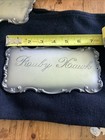 Vintage antique Engraved Silver Metal Casket Coffin Plaque  Plate  sign C1800s