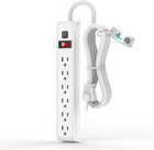 Surge Protector Power Strip 6 Outlet 600 Joules 4 Feet Extension Cord 14 Awg 15a