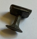 Vintage Metal Wax Seal Stamp   Flared Flat Bottom Design On Square Part