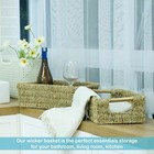 Seagrass Baskets With Wooden Handles  Set Of 3  For Kitchen Decorative Baskets
