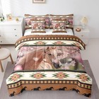 Kids Horse 7 Piece Bedding Set Size  Boys Girls Western Twin Summer Tan