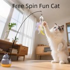 New Cat Funny Cat Stick Steel Wire Long Pole Feather Cute Cat Toy Kitten Fishing