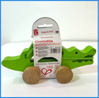 Hape Wooden Crocodile Pull Toy Alligator Walk Toddler Montessori Educational New