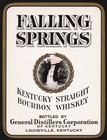 Vintage Label Falling Springs Kentucky Bourbon Whiskey Louisville Kentucky Nrmt 