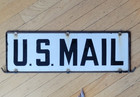 Vintage Us Mail Postal Service Car Topper Delivery Metal Sign W Bracket