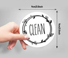 Clean Dirty Dishwasher Magnet Sign 3 5 Inch Magnetic Backing For Dishwasher Grey